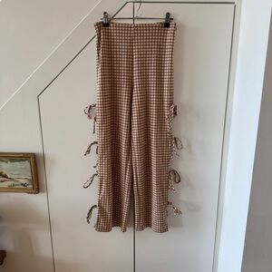 LOVERS + FRIENDS | Chelsea Brown Gingham Pants with Side Ties